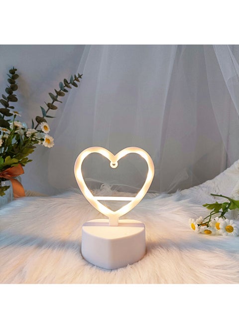 Macron Color Night Light Handmade DIY Heart-shaped Round Desktop Table Lamp Luminous Toys Wholesale-Color:White Heart Shape Without Battery