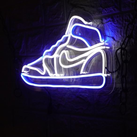 Wall Mitra Wall Mitra Sneaker Neon Sign Sports Shoe Neon Signs for Wall LED Sign Light for Bedroom Man Cave Home Neon Wall Sign Shoe Light up Sign Decor12x18 blue white - Image 3