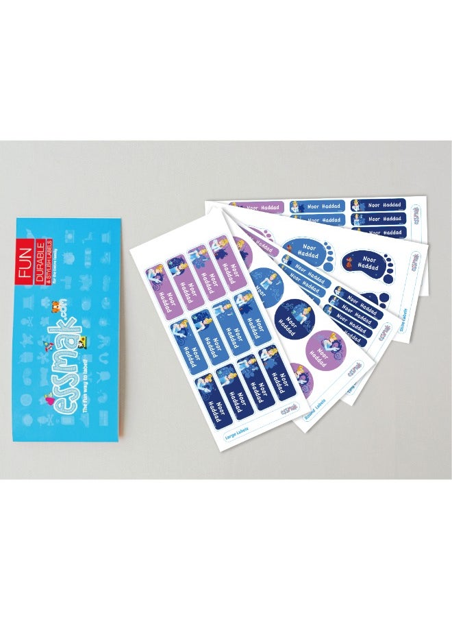 Essmak Disney Personalized Waterproof Name Labels for Kids – Set of 74 Custom Stickers for School Supplies, Lunch Boxes, Clothes and Toys  - Image 2