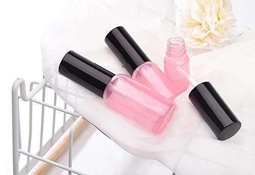 QUUPY 3PCS 15mL/0.5oz Empty Pink Glass Purfume Spray Bottle Container Vials With Black Fine Mist Sprayers For Cosmetic Sample Makeup Water Perfume Toner Essential Oil Skin Care Products (Pink) - Image 3