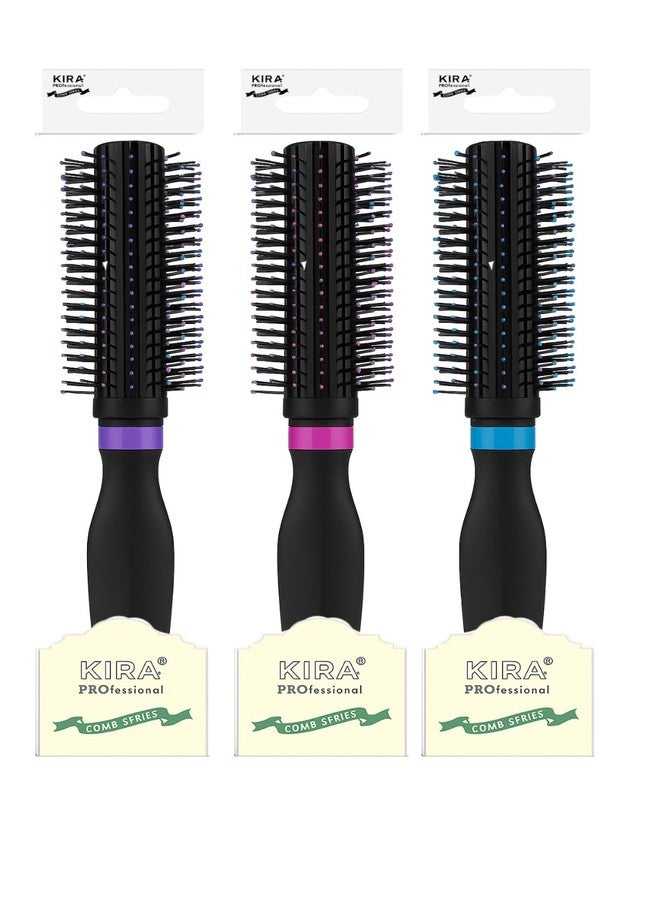 KIRA Professional Round Hair Brush with Black Handle | Anti-Static Styling Brush for Blow-Drying, Curling & Volume - Image 3