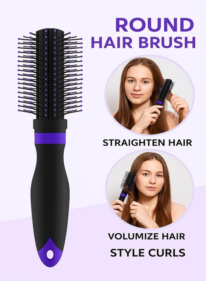 KIRA Professional Round Hair Brush with Black Handle | Anti-Static Styling Brush for Blow-Drying, Curling & Volume - Image 4