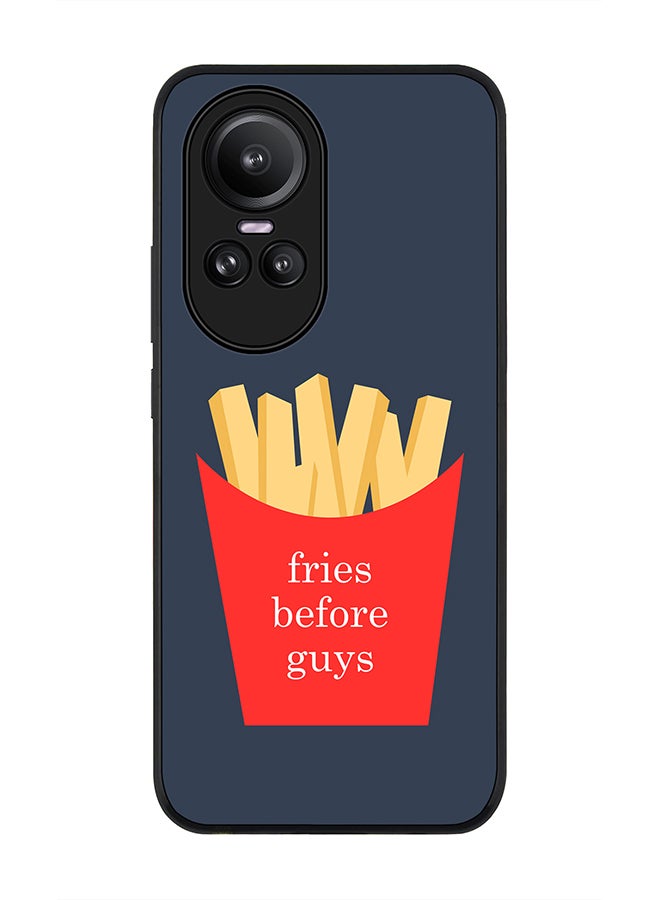 Stylizedd Rugged Black Edge case for Oppo Reno10 / Oppo Reno10 Pro, Custom Slim fit Flexible Anti Drop Thin Phone Case Cover - Fries Before Guys - Image 1