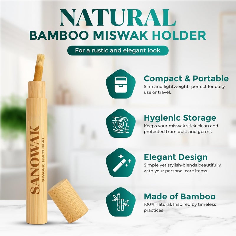 Miswak Set | Natural Siwak Kit with 5 Organic Sticks, Wooden & Plastic Holder, Miswak Cutter | Traditional Oral Care | Eco-Friendly Travel Pack | Sunnah Inspired Dental Kit - Image 5