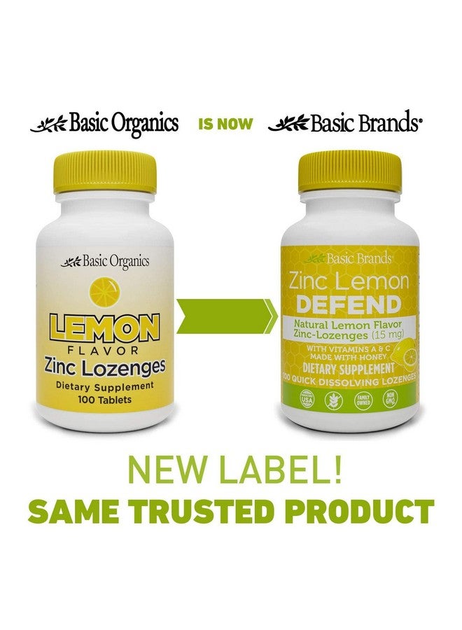 Basic Organics Basic Brands Zinc Lozenges, 100 Count, Lemon - Image 4