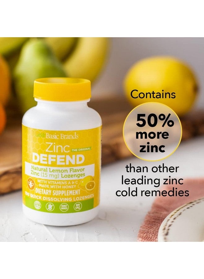 Basic Organics Basic Brands Zinc Lozenges, 100 Count, Lemon - Image 3