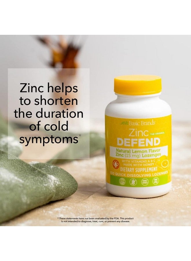 Basic Organics Basic Brands Zinc Lozenges, 100 Count, Lemon - Image 2