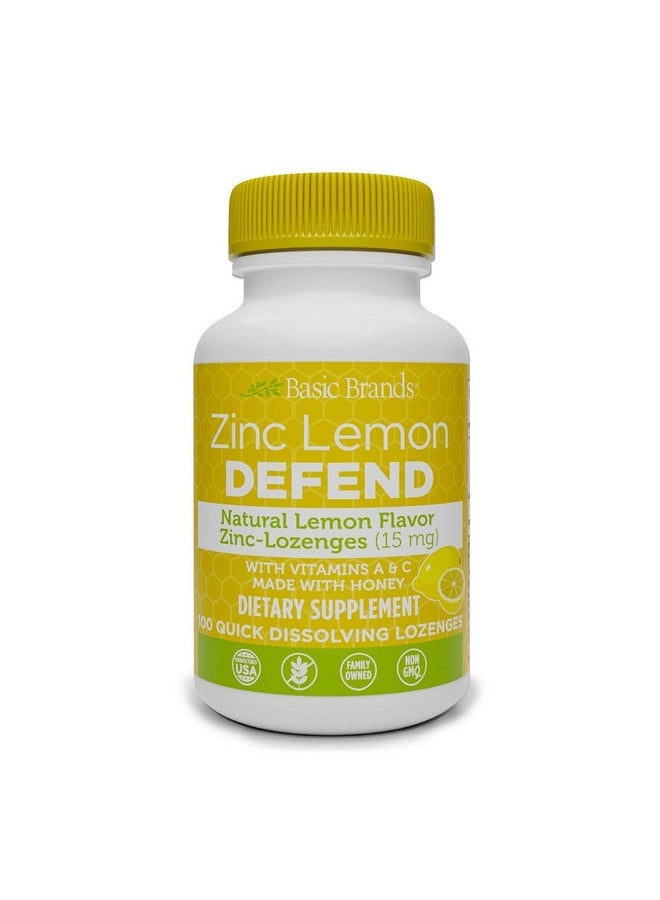 Basic Organics Basic Brands Zinc Lozenges, 100 Count, Lemon - Image 1