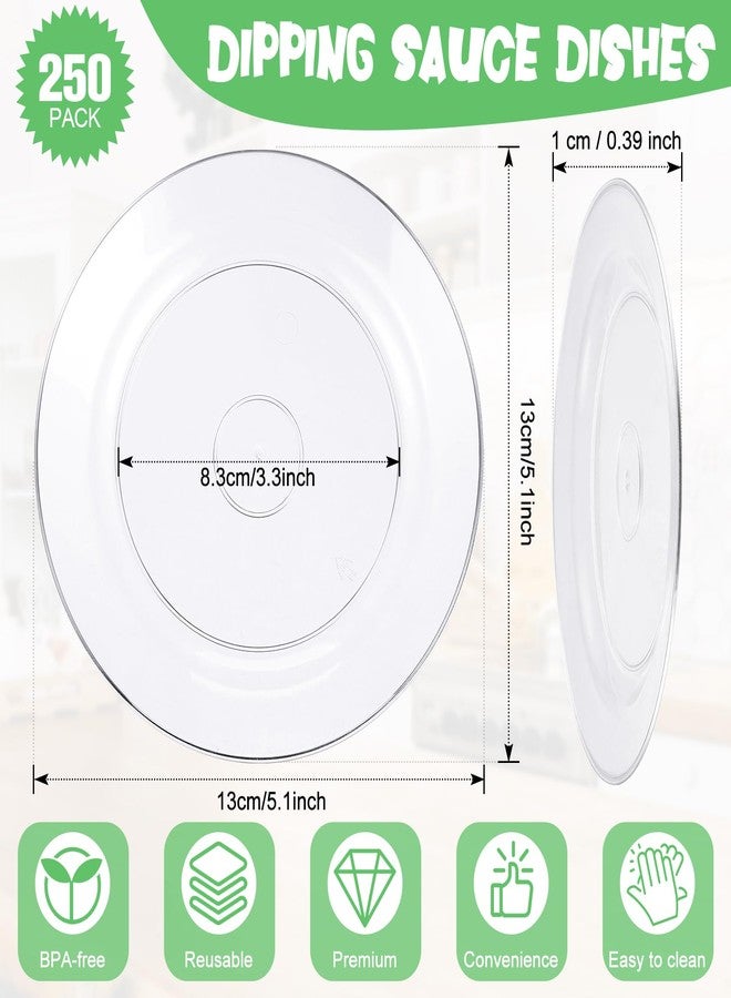 Zopeal 250 Pcs 5 Inch Plastic Dessert Plates Bulk Disposable Small Clear Appetizer Round Wedding Cake Plates Heavy Duty for Dinner Party BBQ Picnic Travel Event Birthday Supply - Image 2