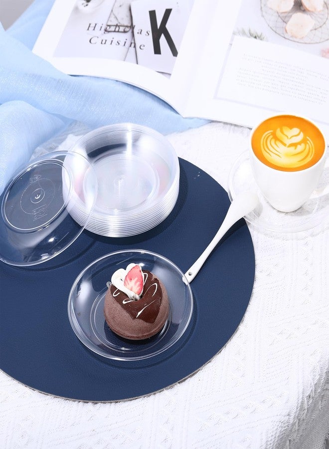 Zopeal 250 Pcs 5 Inch Plastic Dessert Plates Bulk Disposable Small Clear Appetizer Round Wedding Cake Plates Heavy Duty for Dinner Party BBQ Picnic Travel Event Birthday Supply - Image 5
