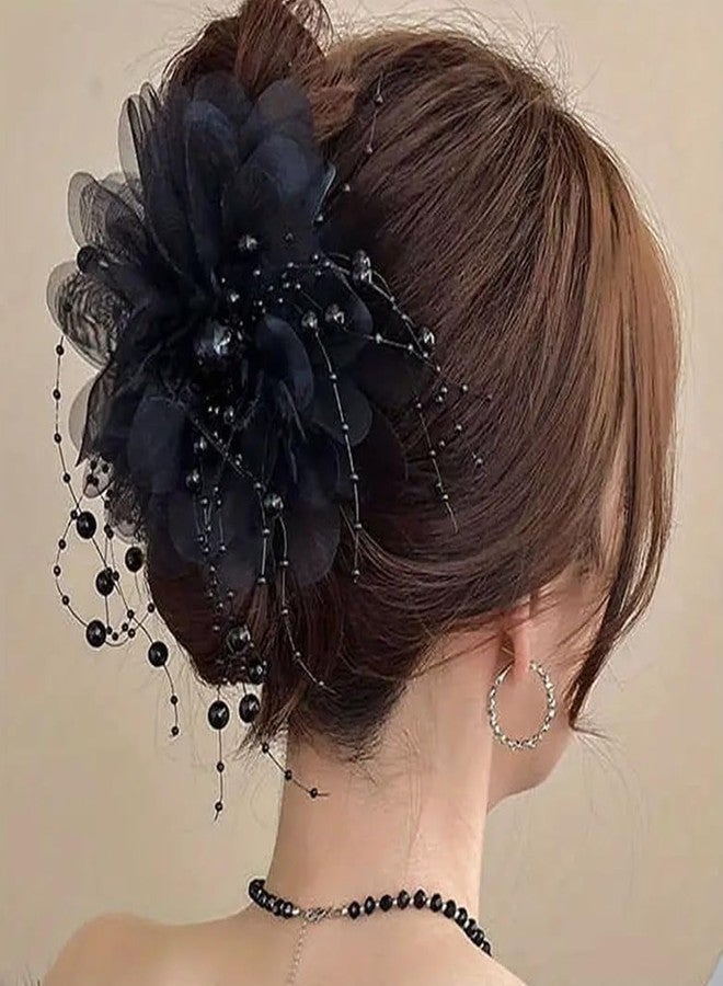 Melodio 2Pcs Flower Claw Clips for Women, Strong Hold Non-Slip Hair Clips for Thick & Thin Hair, Elegant Hair Accessories for Everyday Use & Parties - Image 5