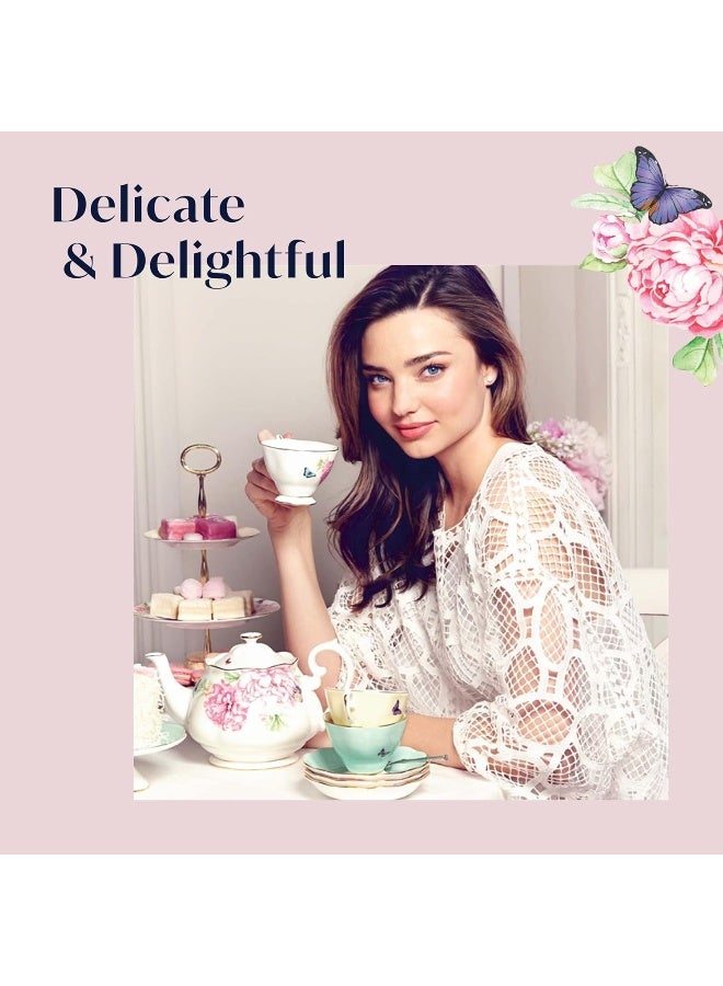 ROYAL ALBERT Royal Albert - Miranda Kerr 8 Piece Teacup and Saucer Gift Set - Vintage Serving Set for 4, with Bone China Tea Cup and Saucer Set - Multicolour Butterfly & Floral Pattern  - Image 4