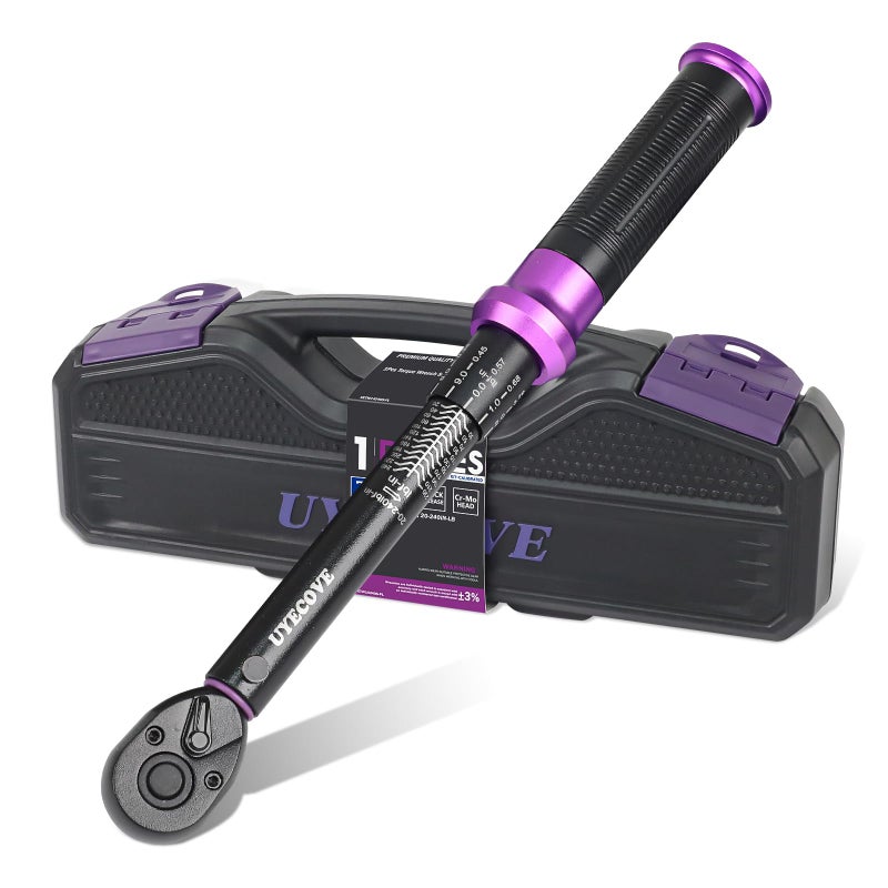UYECOVE 14 Inch Drive Click Torque Wrench 20240 FTLB23271NM 3 Accuracy DualDirection Click Professional Torque Wrench Dual Range Scales Graduated in FTLB and NM Purple - Image 2