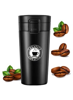 Original 350ml Thermal Mug and Flask, Vacuum-Insulated Stainless Steel 304 Thermal Bottle for Tea and Coffee, Retains Heat, Suitable for Travel, Hot and Cold Beverages, and Perfect for Kids and Infants. Features a Leak-Proof Design, Making It a Great Gift for Outdoor, Office, Home, and Sports Use. Available in an Elegant Black Satin Finish – Coffee, Nescafe, Cappuccino, and Tea Mug – Fits Car Cup Holders – Coffee Mug – Double-Wall Stainless Steel Insulation with a Mesh Filter and Foldable Lid to Keep Beverages Hot or Cold – Vacuum-Insulated Stainless Steel Thermal Cup with Double-Wall Design, Flip Lid, and Mesh Filter for Hot and Cold Drinks for Up to 6 Hours.