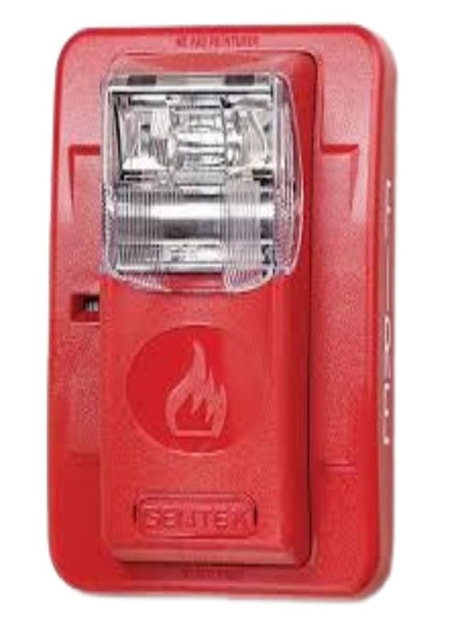 Gentex GES3-24WR 24VDC Selectable Candela Low Profile Evacuation Strobe - Red Faceplate - Image 1