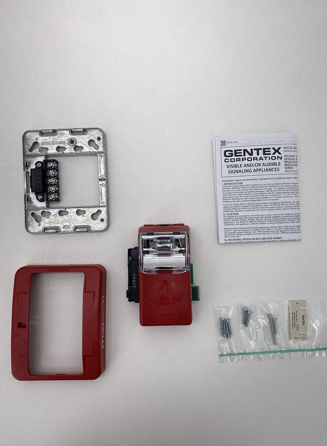 Gentex GES3-24WR 24VDC Selectable Candela Low Profile Evacuation Strobe - Red Faceplate - Image 4