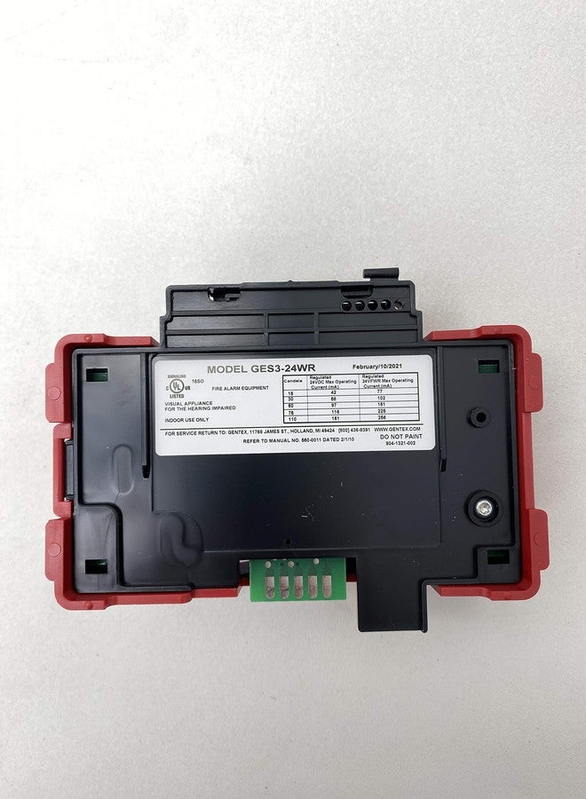 Gentex GES3-24WR 24VDC Selectable Candela Low Profile Evacuation Strobe - Red Faceplate - Image 3