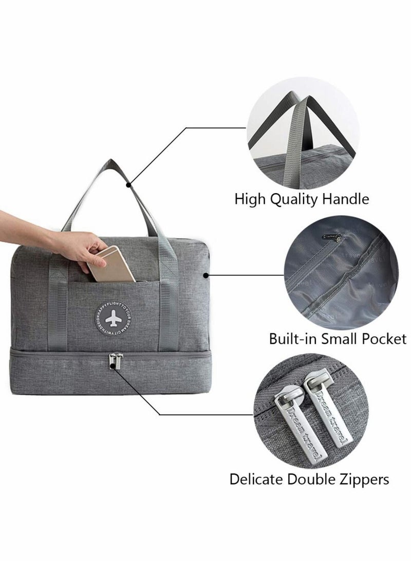 Excefore حقيبة جيم مقاومة للماء حقيبة دفل حقيبة سفر حقيبة ليلية فصل جاف ورطب حقيبة نهاية الأسبوع حقيبة يد رياضية للياقة البدنية والسباحة للرجال والنساء - Image 3