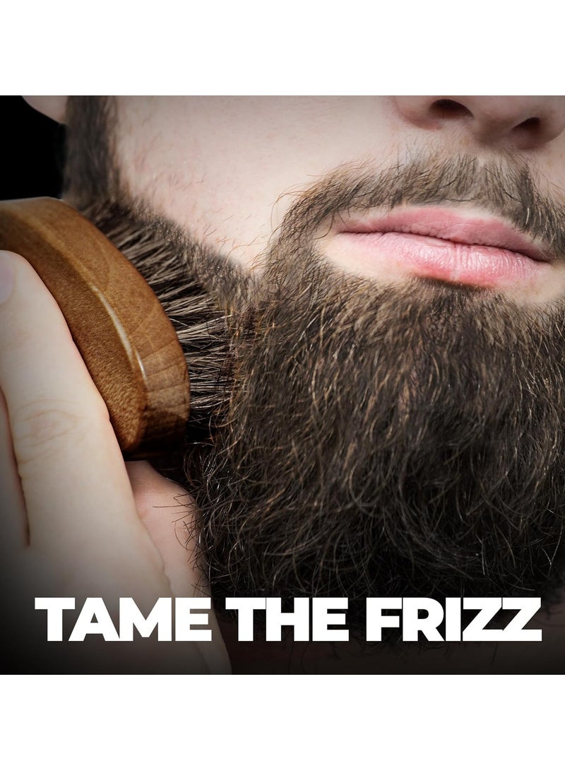 BEARDO Beardo Boar Bristle Beard Brush|Fine 100% Boar Bristles for Effortless Beard Styling|Detangle and Tame frizzy unruly beard|Compact Travel friendly Ergonomic design|Wooden frame|Firm but Soft Bristles|Use with Beard Oil/Wax/Balm/Cream - Image 3