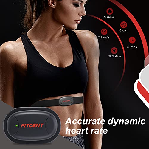 FITCENT Rechargeable Heart Rate Monitor Chest Strap 53 kHzBluetooth 50ANT Heart Rate Sensor for Peloton Strava Zwift DDP Yoga - Image 3