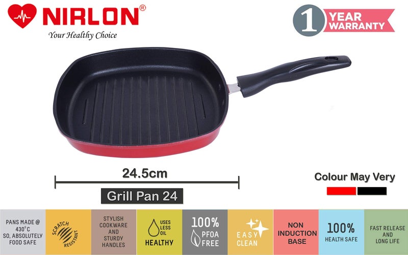 Nirlon Non-Stick Aluminium Grill Pan, Black - Image 2