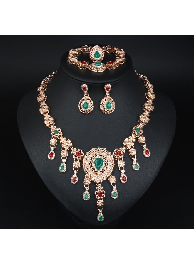 NIBEMINENT Bohemian Vintage Ethnic Four-Piece Necklace Jewelry Set