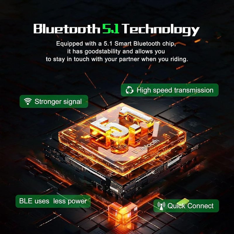 EJEAS V6 Pro+ Upgraded Motorcycle Helmet Intercom Communication System, Bluetooth 5.1 Motorcycle Helmet Intercom System, Type C Interface, Can Connect to EUC Handle (Excluded) (2 Pack) - Image 4