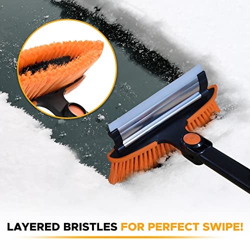 Autovir 39" 6 in 1 Snow Shovel for Car | 270 Degree Rotating Snow Brush | Ice Scraper for Car Windshield | Scratch Free Extendable Snow Squeegee for SUV, Truck Winter Accessories - Image 3