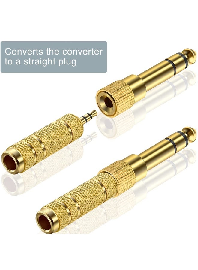 SUNSAR 2pairs Headphone Adapter 6.35mm (1/4 Inch) Male to 3.5mm (1/8 Inch) Female Audio Stereo TRS Converter Adapters and 3.5 mm Male Plug to 6.35 mm Female Jack - Image 4