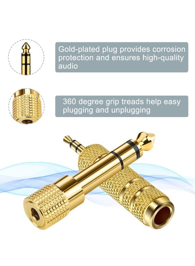 SUNSAR 2pairs Headphone Adapter 6.35mm (1/4 Inch) Male to 3.5mm (1/8 Inch) Female Audio Stereo TRS Converter Adapters and 3.5 mm Male Plug to 6.35 mm Female Jack - Image 5