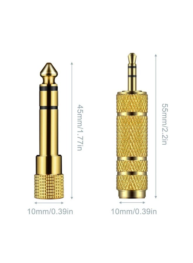 SUNSAR 2pairs Headphone Adapter 6.35mm (1/4 Inch) Male to 3.5mm (1/8 Inch) Female Audio Stereo TRS Converter Adapters and 3.5 mm Male Plug to 6.35 mm Female Jack - Image 2