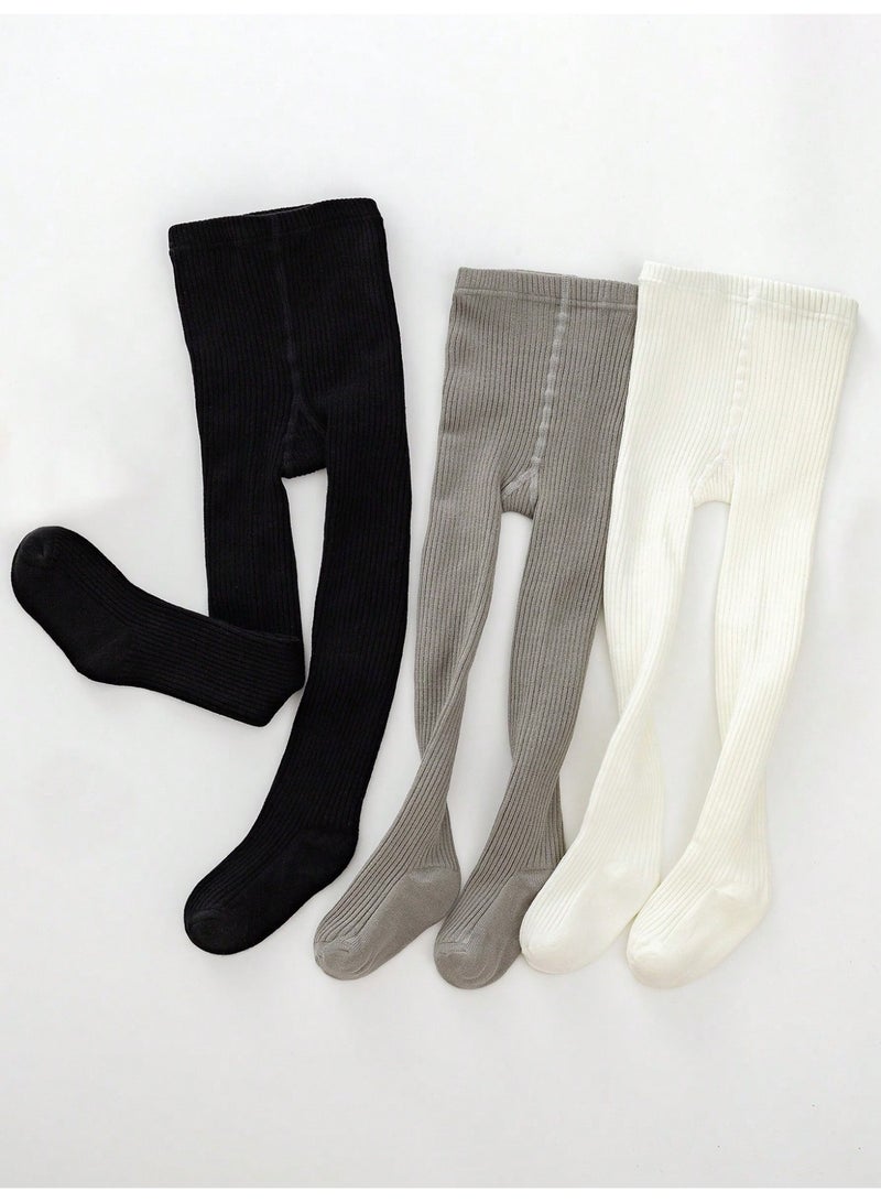 انسولار 3 أزواج من السراويل الضيقة للبنات/الأطفال الصغار/الرضع بلون واحد، كلاسيكية بسيطة من الفليس الناعم، مريحة ومتعددة الاستخدامات للارتداء اليومي في فصل الخريف/الشتاء أو كهدايا للمناسبات - Image 4