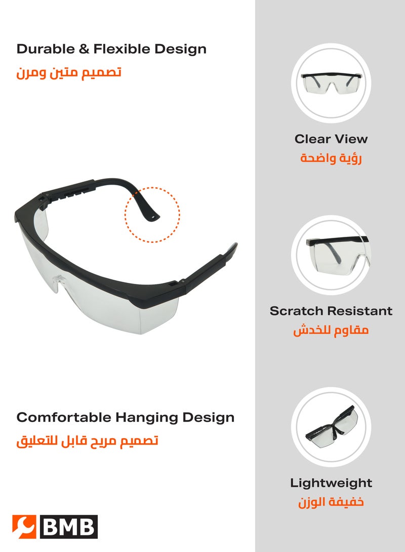 BMB tools Transparent Adjustable Length Safety Glasses  - Image 3