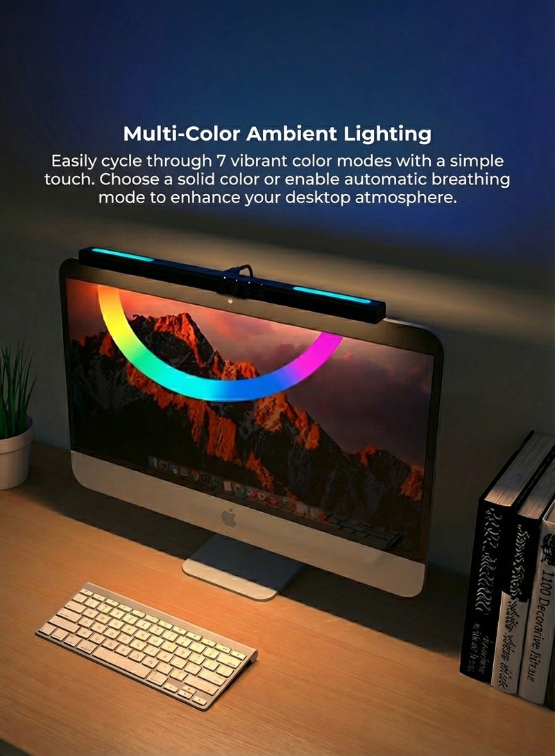 Fullight Computer Monitor Lamp with 7 RGB Modes, No Glare, Dimmable LED Light Bar with Eye Protection for Gaming and Office - Image 2