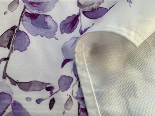 debraleye Watercolor Purple Leaves Window Valance for Bedroom Living Room, Lavender Leaf Vine Plant Curtains Valanes for Windows, 3" Rod Pocket Window Treatment for Home Decorations, 54 x 18 Inch, 1 Panel - Image 5