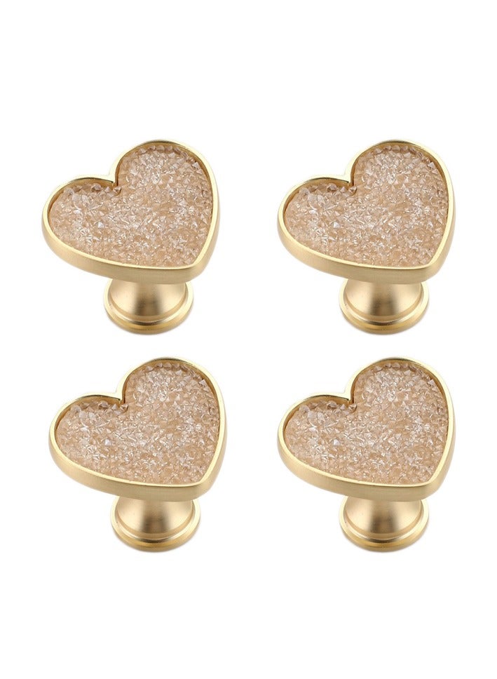 4-Piece Heart-Shaped Cabinet Handle, Furniture Handle, Drawer Handle, Kitchen Cabinet Door, Bedroom Dressing Table Drawer, Bathroom Wardrobe Handle - Image 1