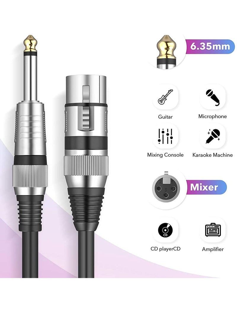 Microphone Cable Mono Jack Unbalanced Cord 5 Feet Quarter-inch Female to XLR Mic Interconnect Cord for Dynamic XLR  to 1/4 inch 6.35mm - Image 2
