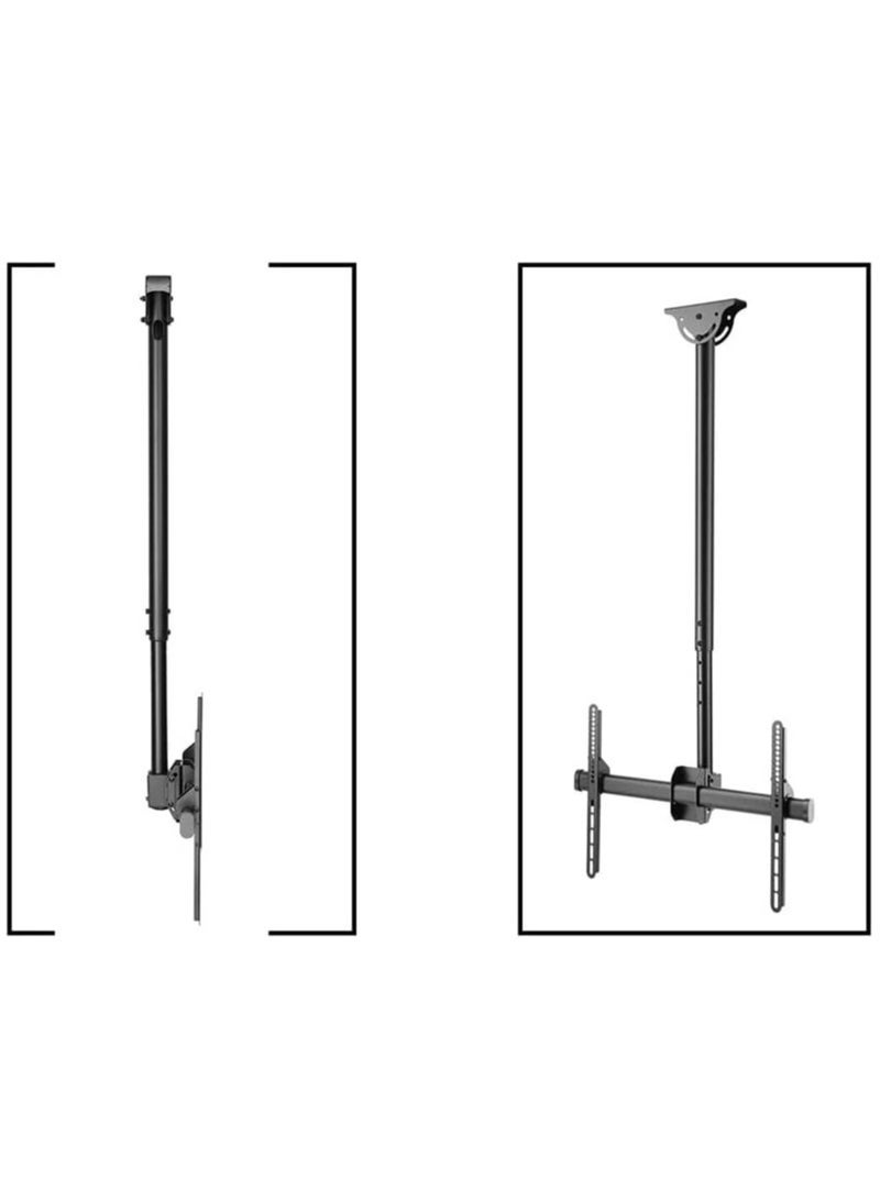 Skilltech SH 615C Ceiling Mount for 26"-75" LED & LCD Screens – Heavy-Duty Black Ceiling Bracket with VESA 600x400 Compatibility, Adjustable Drop Height from 1278mm to 1778mm, Supports TVs & Monitors up to 50kg, Ideal for Home, Office, and Commercial Use - Image 3