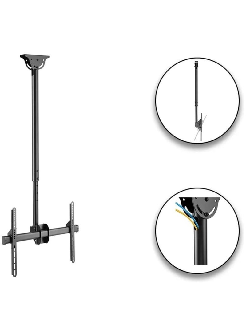 Skilltech SH 615C Ceiling Mount for 26"-75" LED & LCD Screens – Heavy-Duty Black Ceiling Bracket with VESA 600x400 Compatibility, Adjustable Drop Height from 1278mm to 1778mm, Supports TVs & Monitors up to 50kg, Ideal for Home, Office, and Commercial Use - Image 4