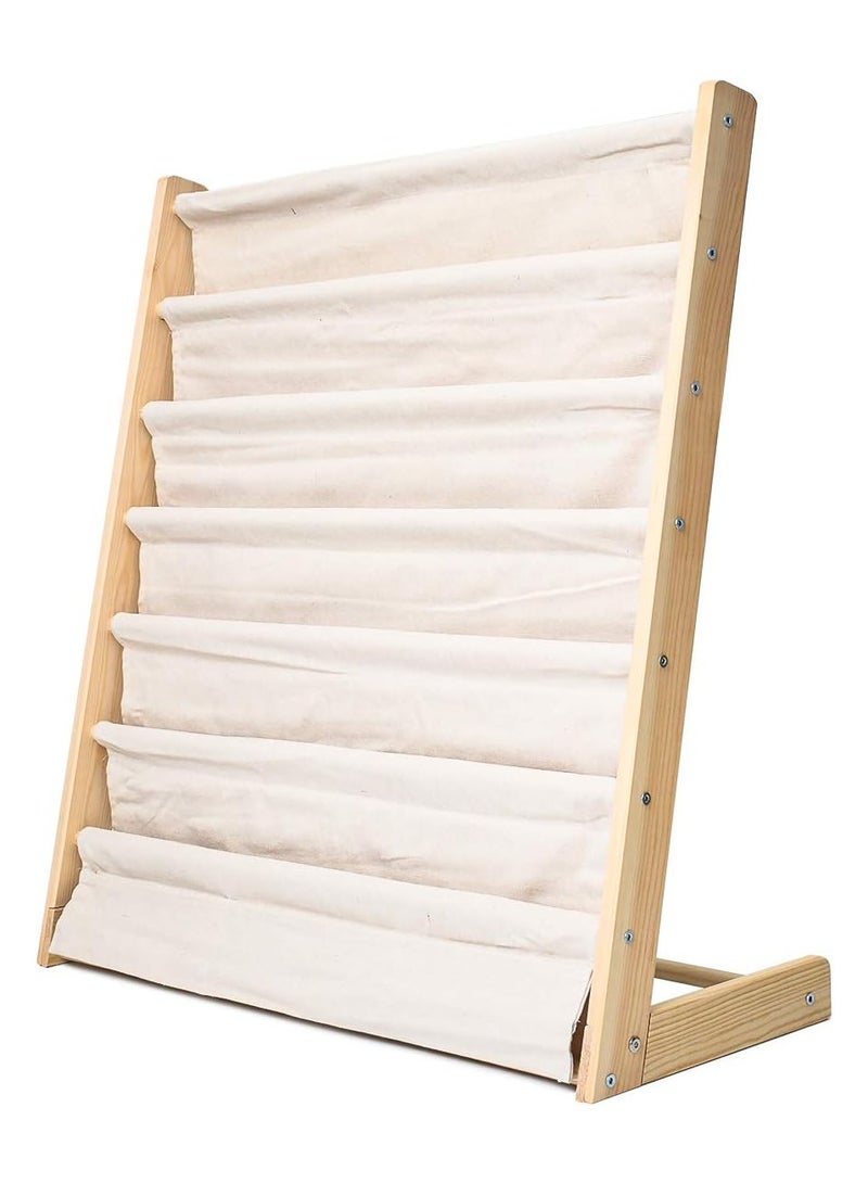NNEWVANTE Sling Bookshelf,Bookshelf for Kids, Baby Bookshelf Kids Book Rack Natural Wood Sling Bookcase, Childrens Book Organizer for Play Room Toy Storage, Nursery Book Display - Image 1