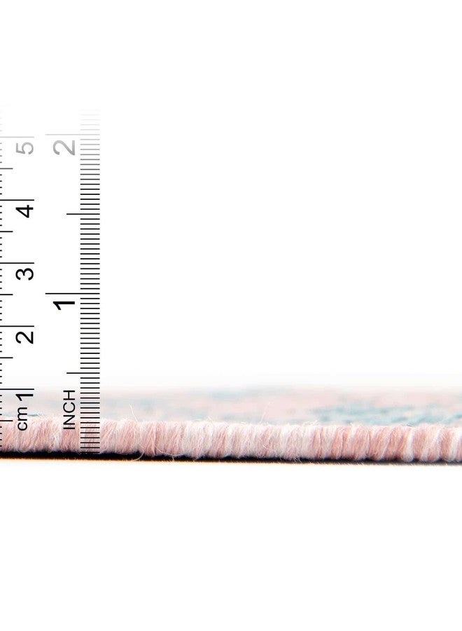 يونيك لوم سجادة منطقة خارجية من مجموعة جيل زارين جيل زارين من يونيك لوم - دبي (2 قدم × 6 قدم 1 بوصة، وردي وأزرق فاتح/أكوا) - Image 4