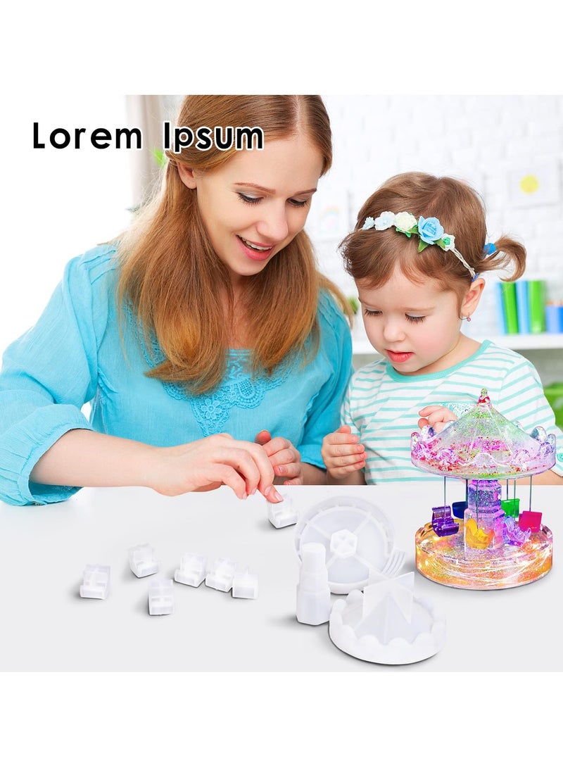 KASTWAVE 3D Carousel Horse Resin Mold Kit - Whirling Chair Music Box Silicone Molds for DIY Lamp, Desktop Ornaments & Home Decor - Image 3