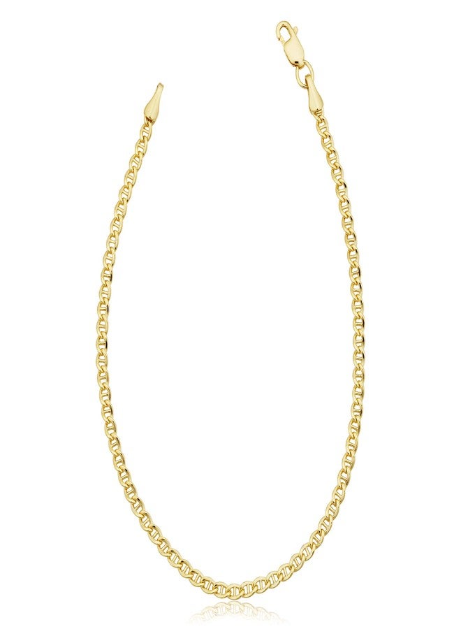 Kooljewelry Solid 14k Yellow Gold Filled Mariner Link Ankle Bracelet (2.55 mm, 10 inch) - Image 1