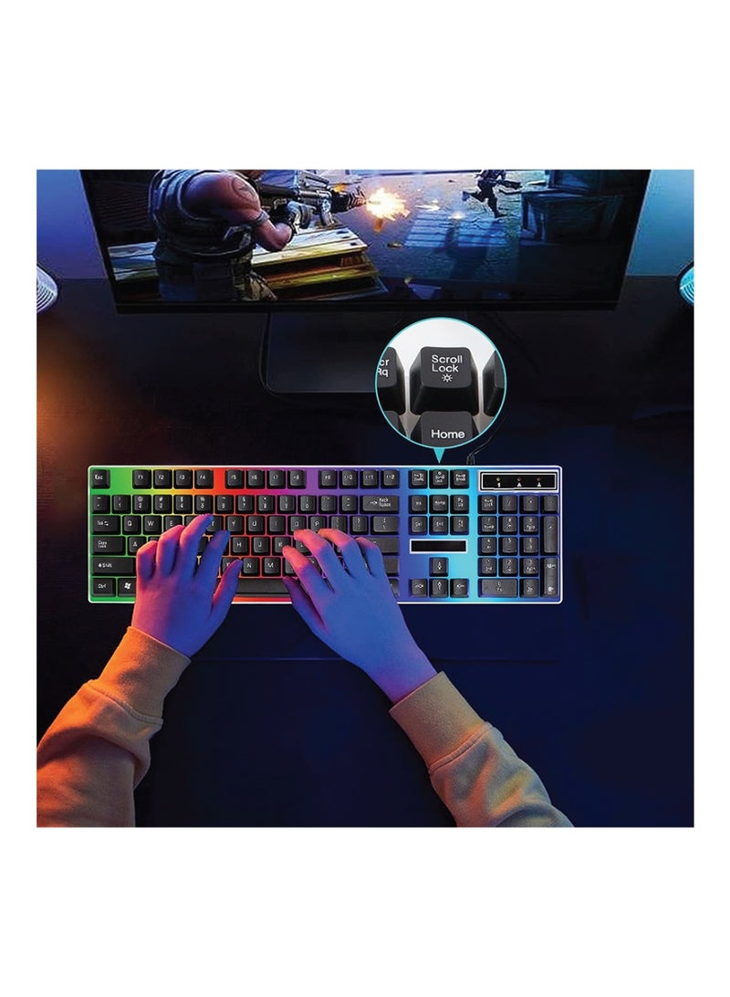 UP MK-860 Floating Gaming Keyboard – RGB Backlit, English/Arabic Layout - Image 5