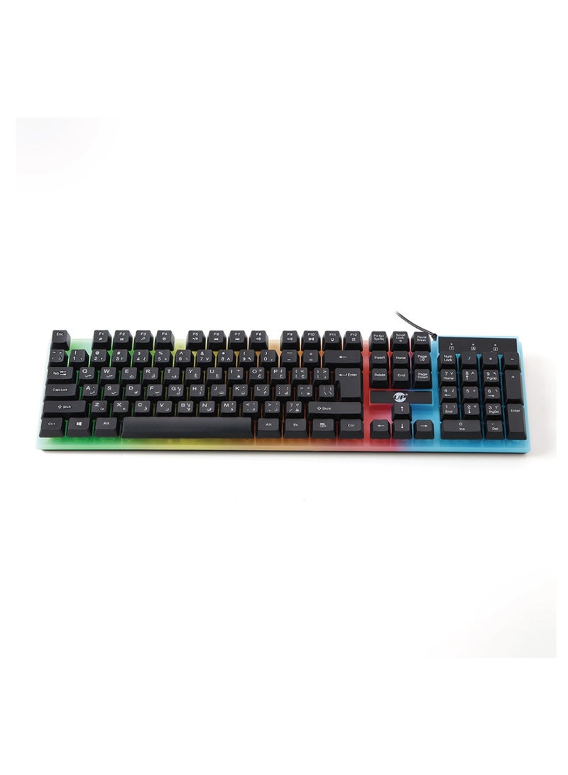UP MK-860 Floating Gaming Keyboard – RGB Backlit, English/Arabic Layout - Image 1