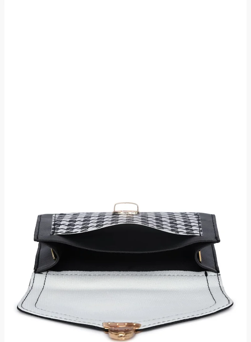 Haute Sauce Textured Push Lock Sling Bag with Chain Strap