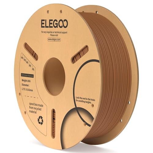 ELEGOO PLA Filament 1.75mm Brown 1KG, 3D Printer Filament Dimensional Accuracy +/- 0.02mm, 1kg Cardboard Spool(2.2lbs) 3D Printing Filament Fits for Most FDM 3D Printers - Image 1
