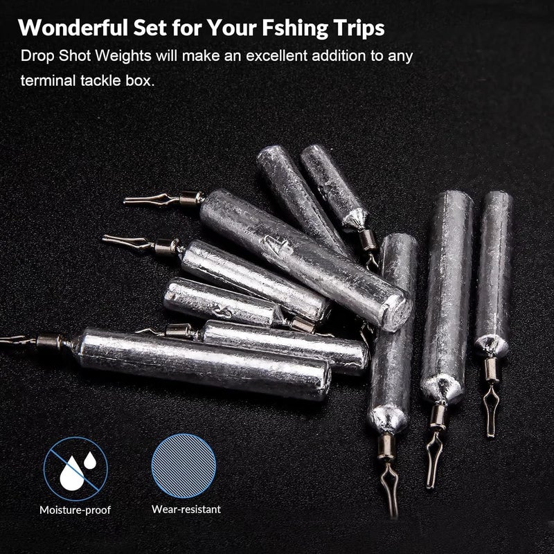 THKFISH Fishing Weights Sinkers Set, 60PCS Fishing Sinker Drop Shot Weights Kit,Drop Shot Rig Wacky Hooks for Saltwater Freshwater Bass Fishing - Image 5