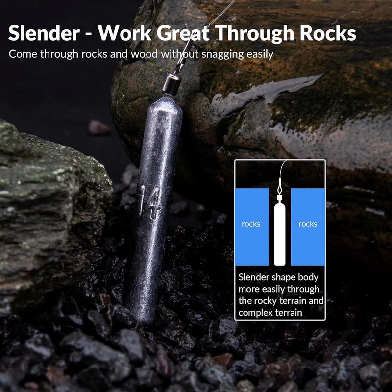 THKFISH Fishing Weights Sinkers Set, 60PCS Fishing Sinker Drop Shot Weights Kit,Drop Shot Rig Wacky Hooks for Saltwater Freshwater Bass Fishing - Image 3