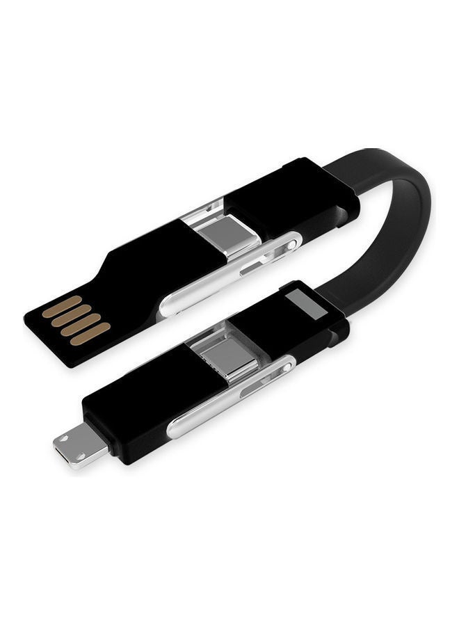 NIBEMINENT 4-In-1 Keychain Charging Cable Blue/White  - Image 4